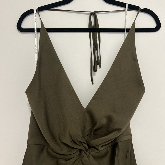 NWT Shona Joy Luxe Twist Front Halter Midi Dress - Pine size 6 - Picture 5 of 9